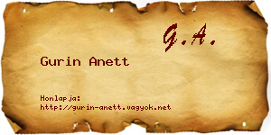 Gurin Anett névjegykártya